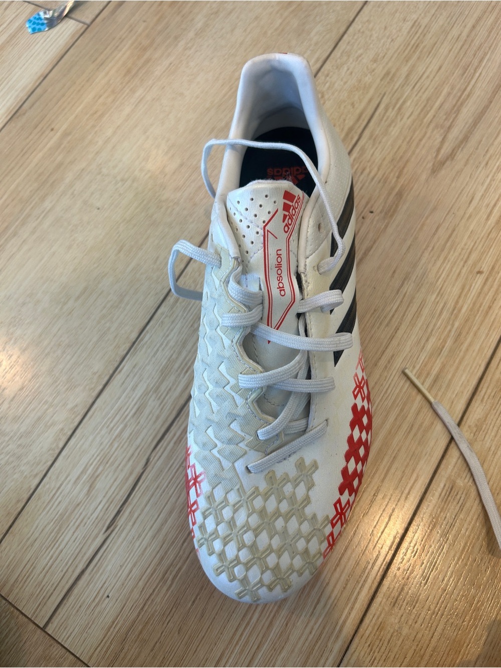 Adidas Absolion Soccer Cleats – Men’s Size 8.5 – White & Red – Brand New - Picture 4 of 8
